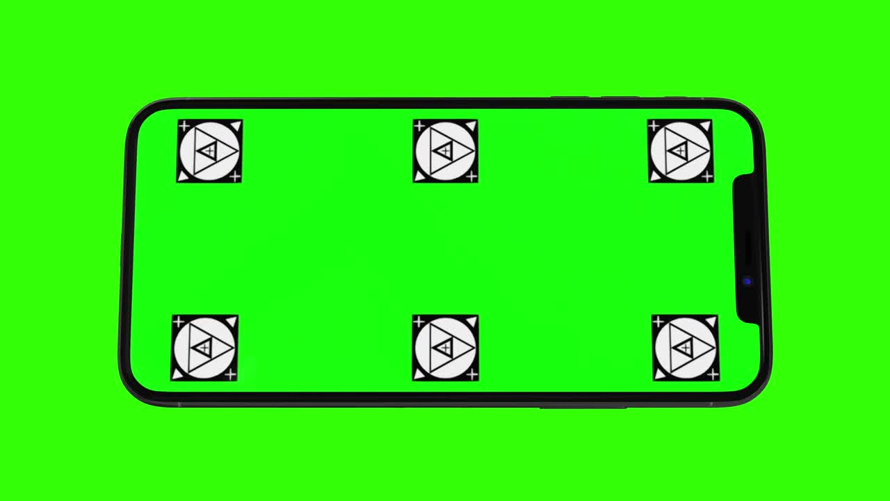 녹색 화면을 가진 고립된 스마트 폰