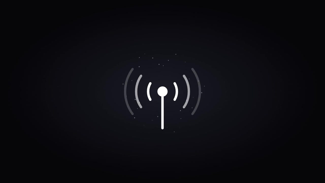 Icona Animata del Segnale Wi-Fi su Sfondo Scuro