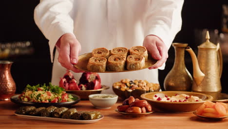 arabic dessert platter with baklava
