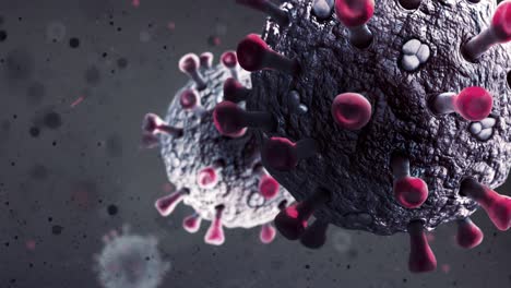 el coronavirus es una animación de bucle sin costuras en 3d.