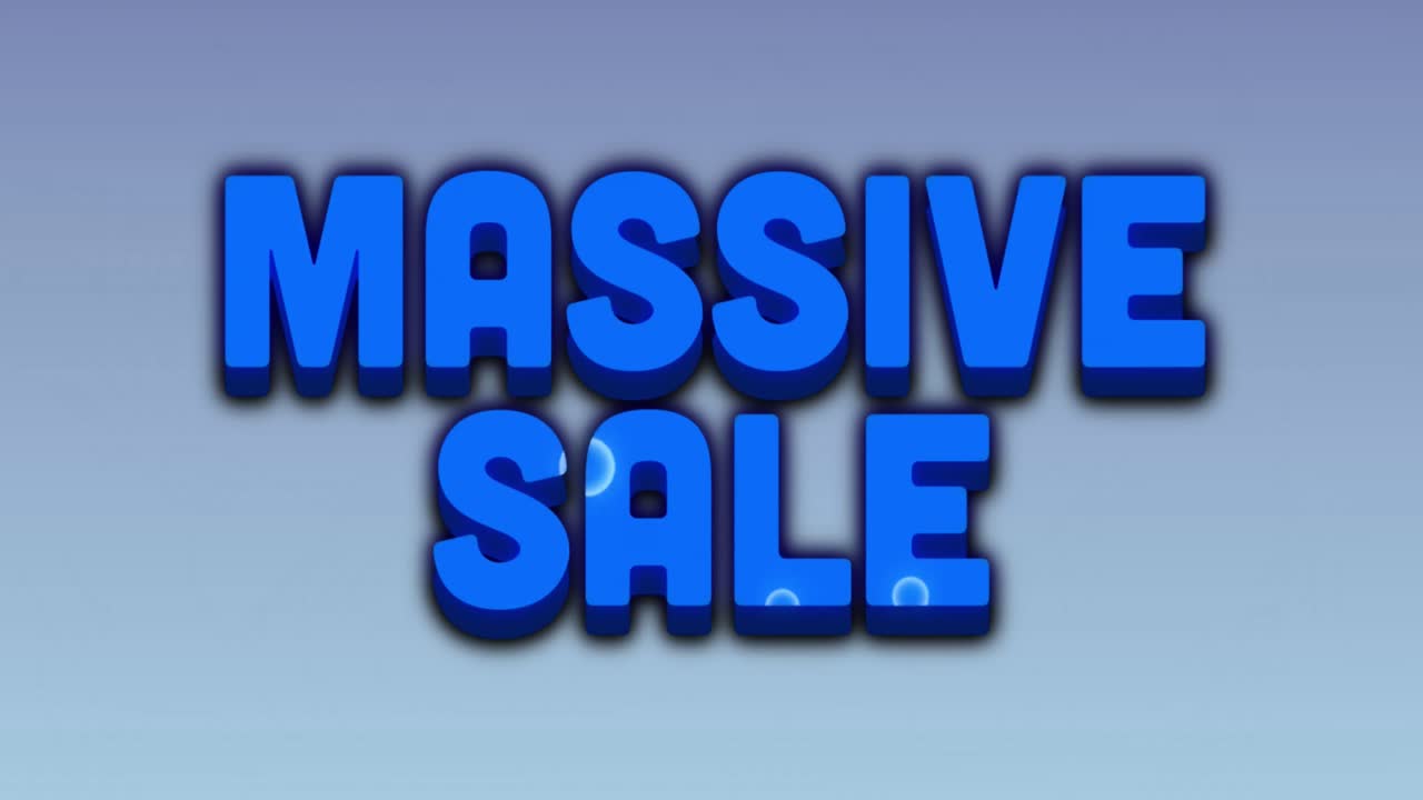 Animation of multicolored circular pattern over massive sale text against gradient background