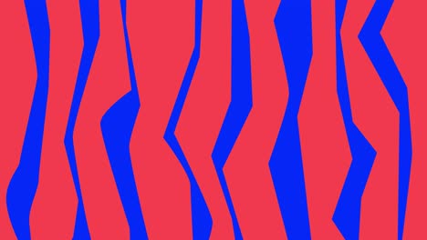 el movimiento de ondas rojas rotas verticales sobre un fondo azul. onda de color rojo contra el fondo azul.