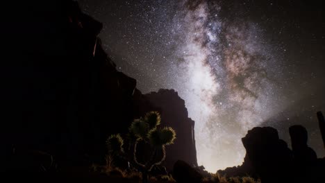 la vía láctea sobre el desierto de utah, ee.uu.