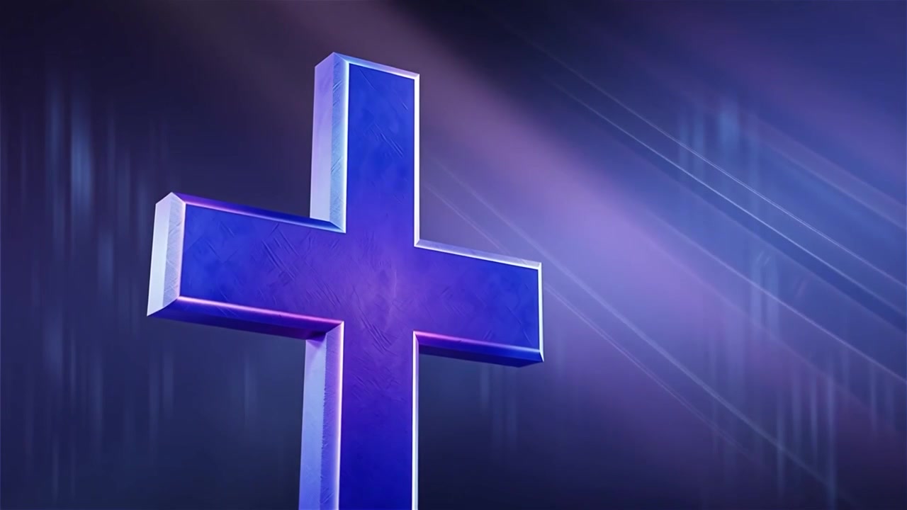 Croce Cristiana Luce Celestiale Sfondo per il Culto.