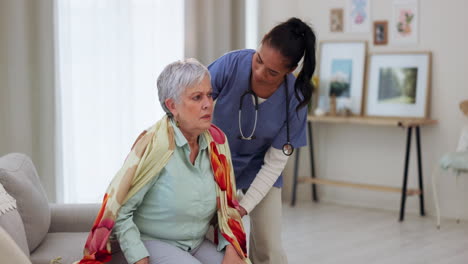 Mujer,-Médico-Y-Paciente-En-El-Cuidado-De-Ancianos.