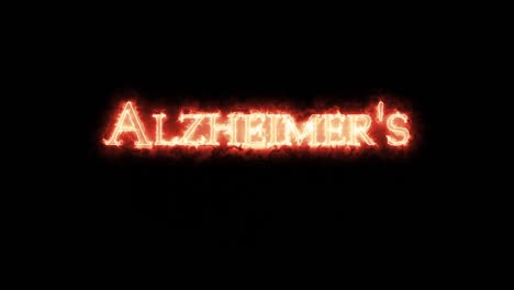 alzheimer está escrito con un bucle de fuego.