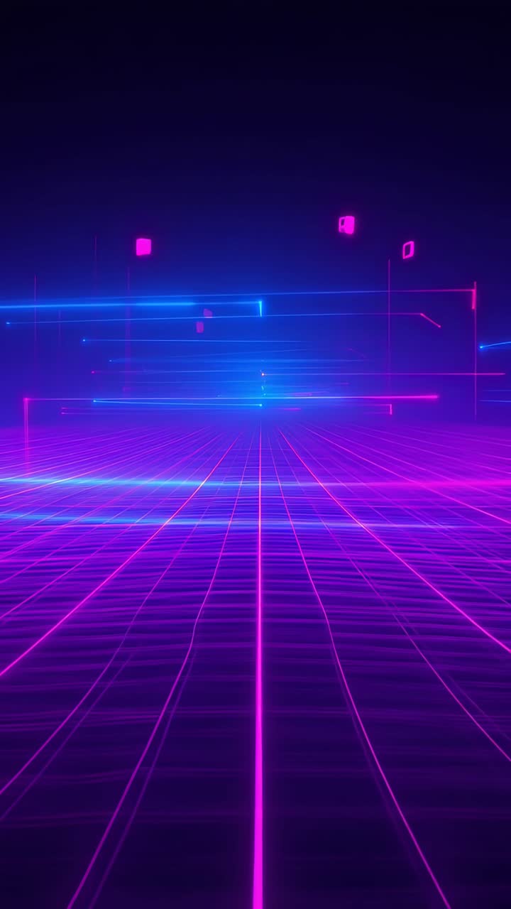 Retro-futuristico Sci-Fi Retrowave Griglia Neon 4K