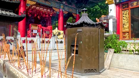 incense sticks burning at a hong kong temple