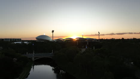 4k drone sunset adelaide oval australia