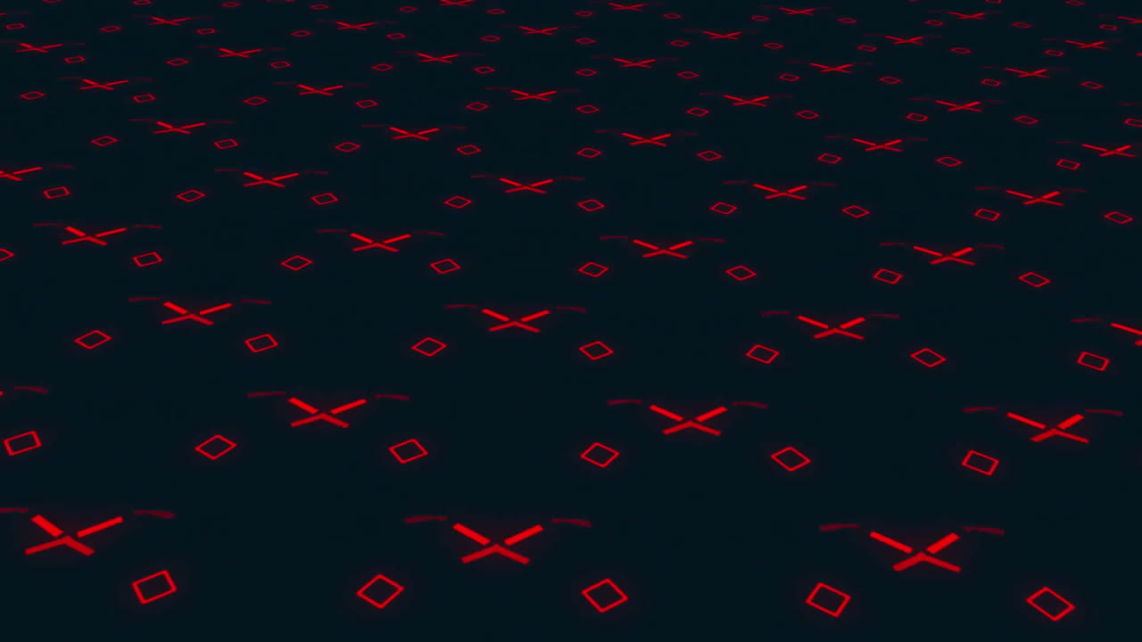 animación de formas rojas sobre fondo negro