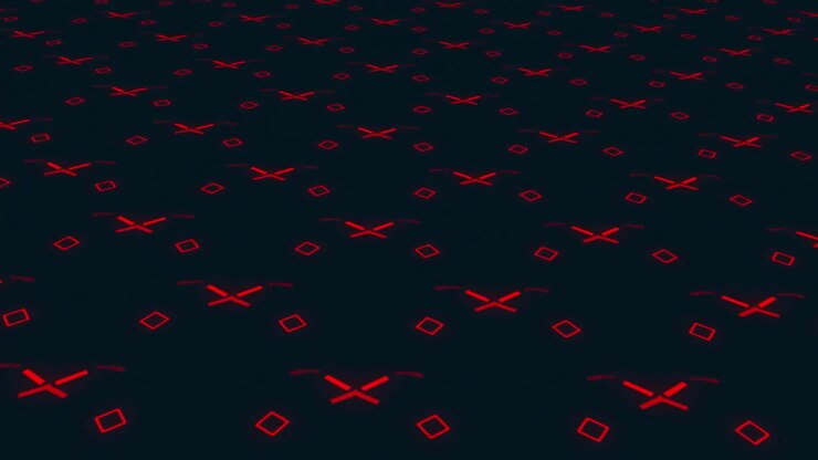 Animation of red shapes on black background