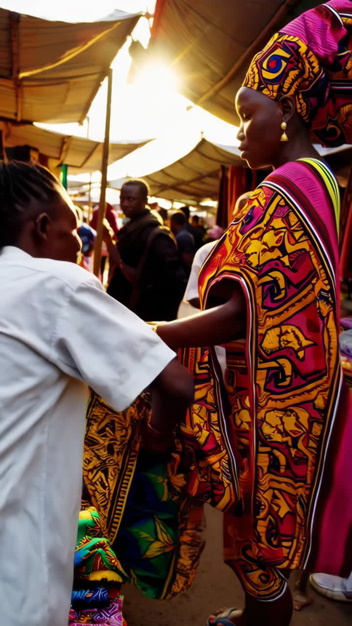 Vibrant African Market Scene