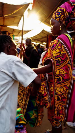 vibrant african market scene