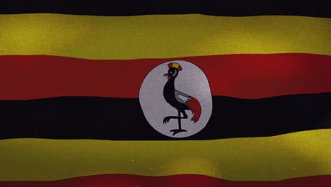 la bandera nacional de uganda ondeando