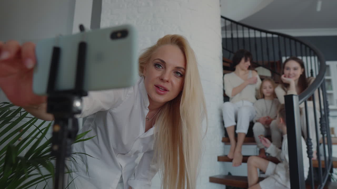 sesión de vlog familiar