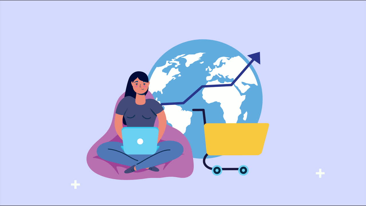 소파에서 노트북 전자상거래를 사용하는 여성