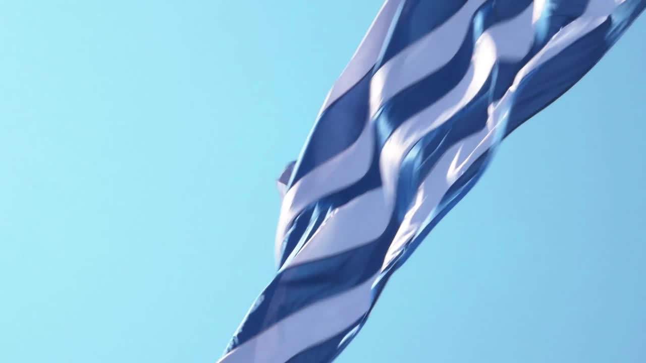 그리스 깃발을 흔들며