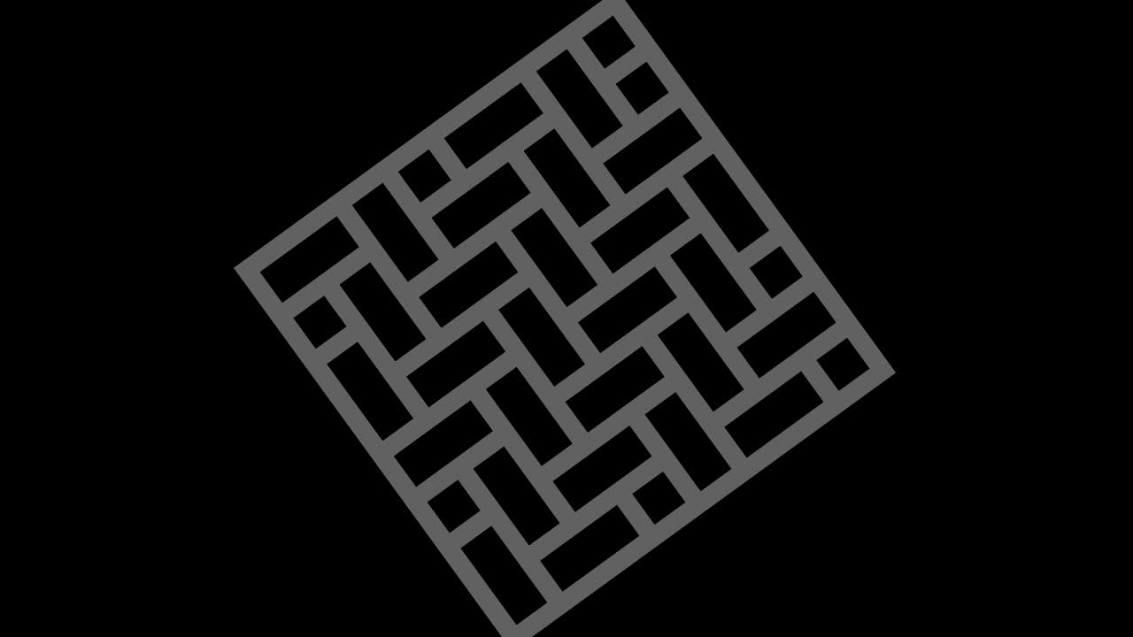 Graphic object in black and white with stroboscopic and hypnotic effect, which rotates clockwise decreasing the size from full screen to disappearing in the center, in 16: 9 video format