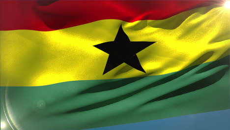 large ghana national flag waving