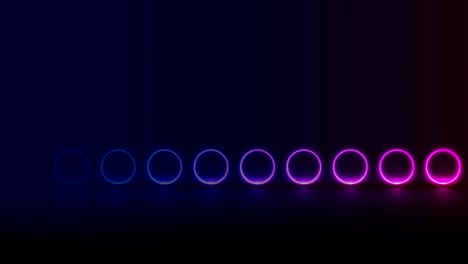 animación de video de ciencia ficción abstracta con círculos de neón azul púrpura brillantes