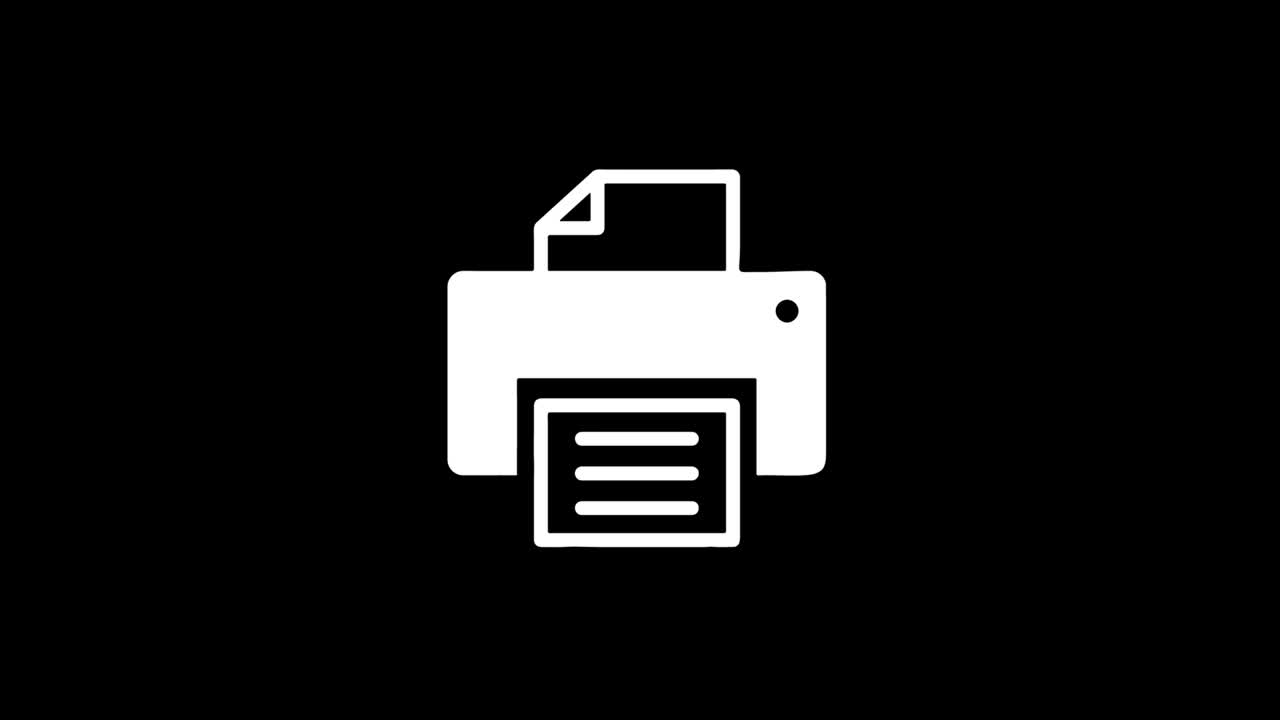 el icono de la impresora de la computadora de la época se movió mala animación de señal.