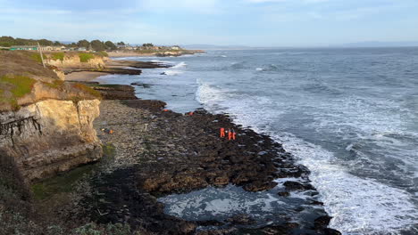 marine biologists conducting field research on santa cruz coast