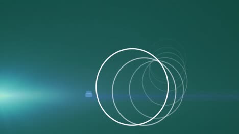 animación de círculos y puntos de luz sobre fondo negro