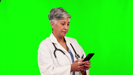 Technology,-woman-doctor-on-her-smartphone