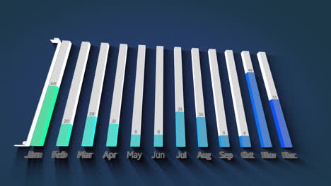 monthly data bar chart animation showing values from january to december