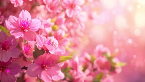 vibrant pink cherry blossoms with bokeh background