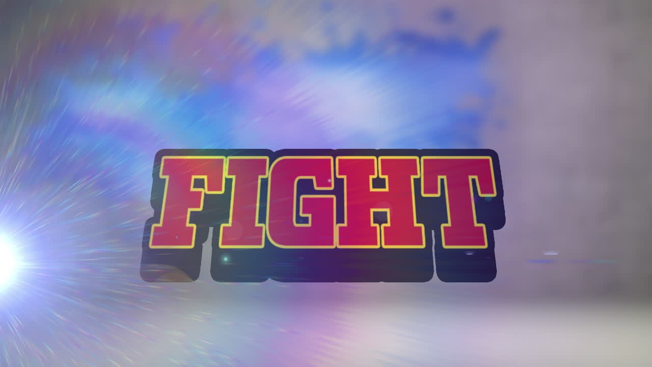 animación de puntos de luz sobre el texto de la lucha