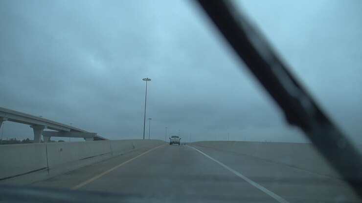 a time-lapse driving on the highway
