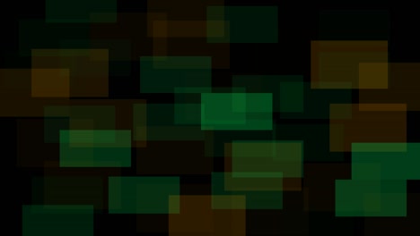 animación de fondo abstracto de cuadrados verdes y naranjas intermitentes