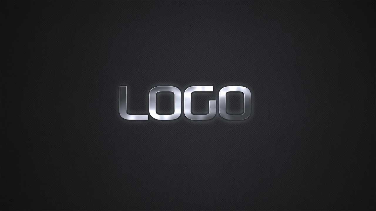 Metallic logo animation on textured black background for modern business branding needs