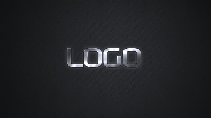 Metallic logo animation on textured black background for modern business branding needs
