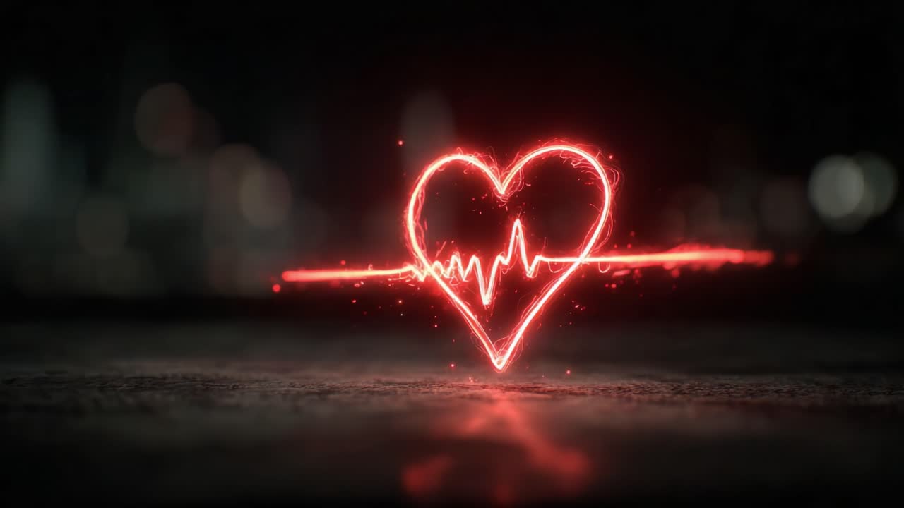 A Captivating Visualization of a Heartbeat: An Artistic Representation of Love and Life with a Vibrant Red Heart Pulse and Dynamic Energy
