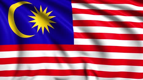 flag of malaysia with fabric structure in the wind (loopable)