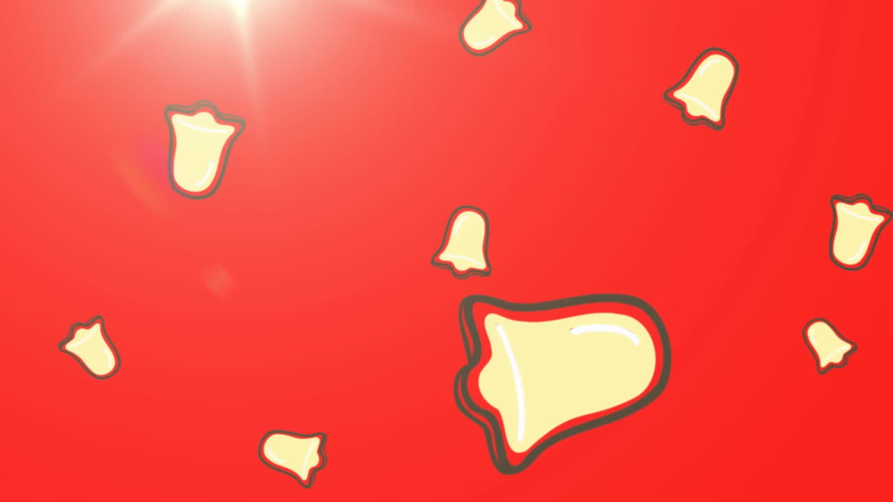 빨간색 배경 에 떨어지는 종 의 애니메이션