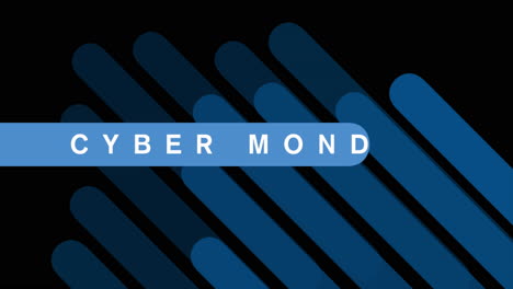 cyber montag mit blauen streifen auf schwarzem gradient