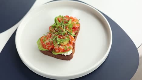 heart-shaped salmon avocado toast