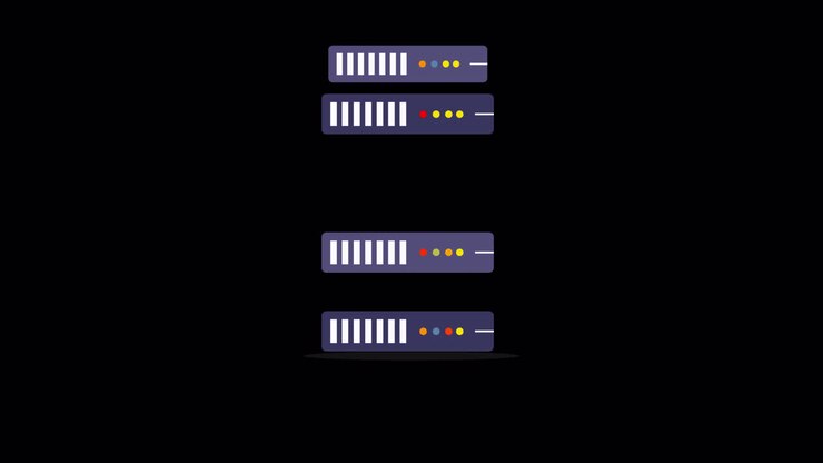 Animated Illustration of Cloud Computing Servers Stacking