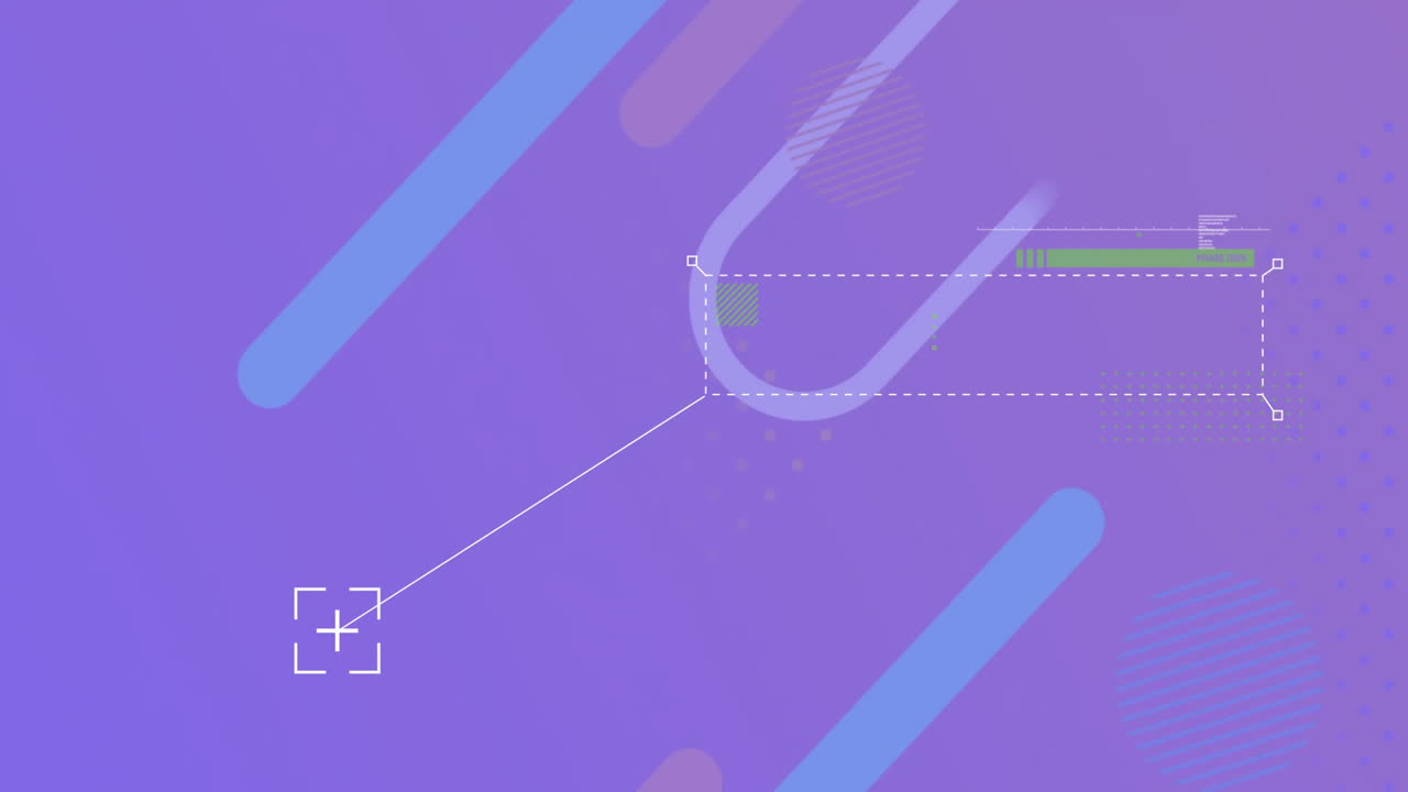 보라색 바탕에 움직이는 다채로운 모양의 애니메이션