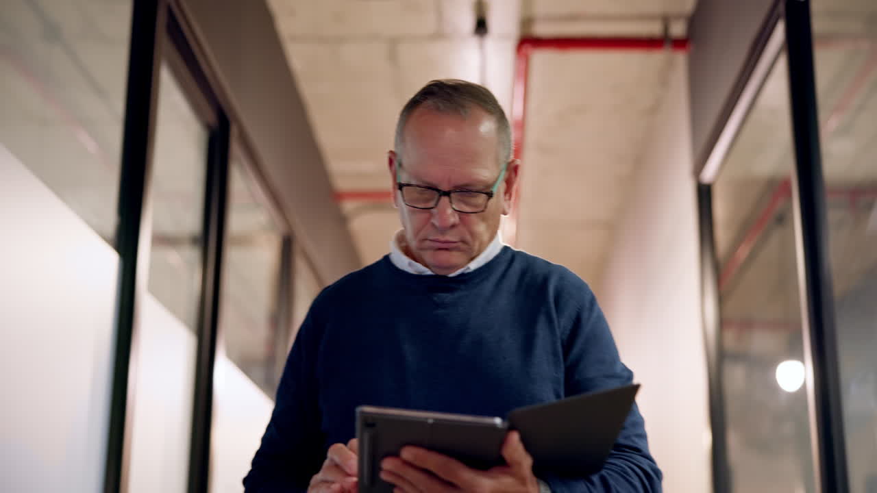Office, business and man with a tablet