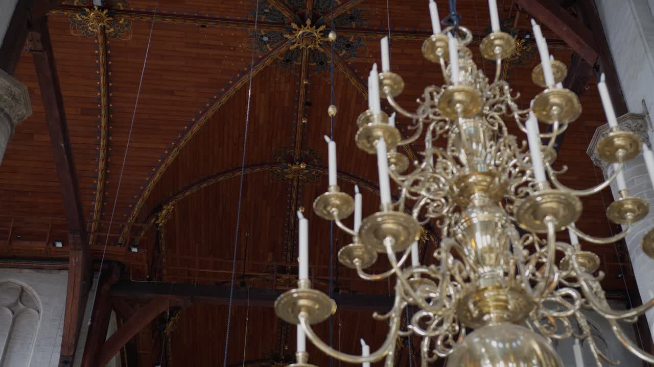 로렌스커크, 로테르담, 네덜란드 내부의  ⁇ 들리어, 상세한 나무 천장