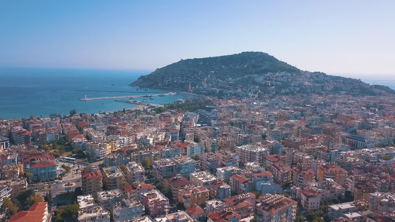 터키 해안 도시 의 공중 사진