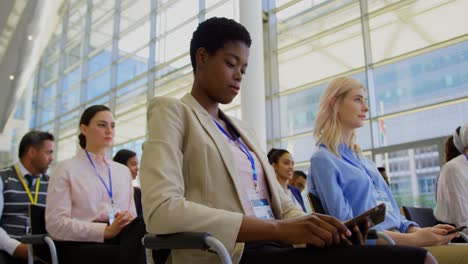 african american businesswoman attending a business seminar 4k