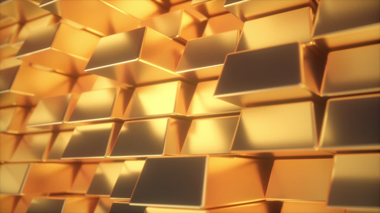 금 큐브 추상적인 배경