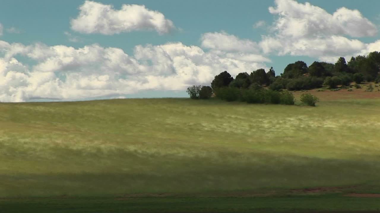 длинный снимок ветра, дующего через травянистые холмы возле национального парка зион в штате юта