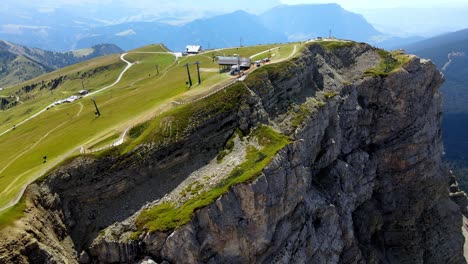 Aerial-views-with-drone-of-the-SECEDA-mountain-range-UNESCO-WORLD-HERITAGE-in-the-Dolomites,-Italy