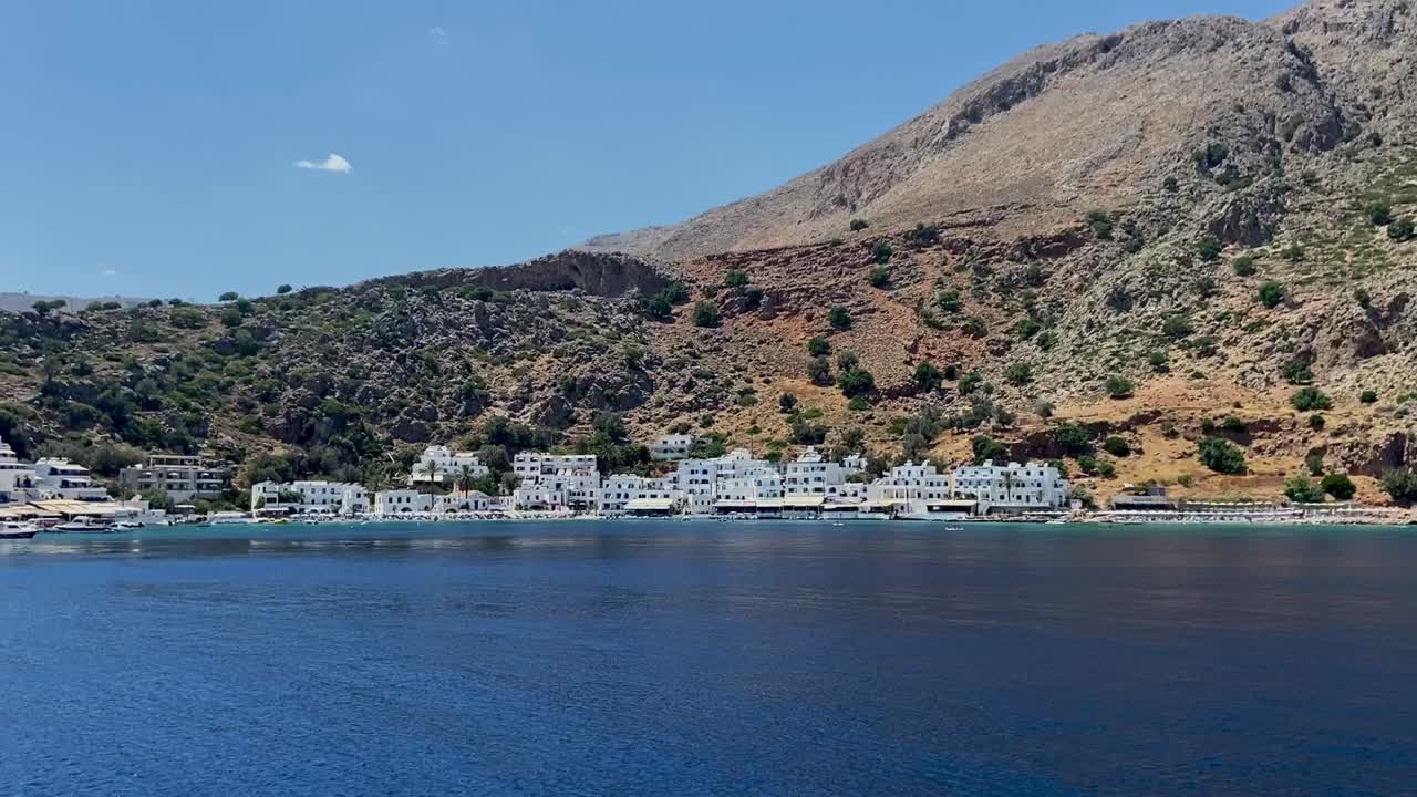 Exotic village of Loutro, Crete from the sea view